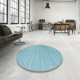 thumbnail image 4 of Ahgly Company Machine Washable Indoor Round Contemporary Sky Blue Area Rugs, 7' Round, 4 of 7