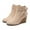 WHITE-SUEDE, variant on Women's Bowknot Wedge Heel Ankle Booties