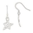 thumbnail image 1 of 925 Sterling Silver Diamond Cut Star Dangle Earrings Drop Celestial, 1 of 6