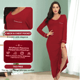 thumbnail image 4 of EA'S SECRET Womens Long Nightgowns Lightweight V Neck Nightshirt Soft Long Sleeve House Dress with Pockets(Wine Red,2XL), 4 of 9