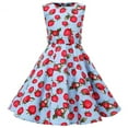thumbnail image 1 of Polka Dot Vintage Enfants des Années 1950 Swing Robe Fleur Floral Midi Robe Coton Robe d'Été Bébé Fille, 1 of 7