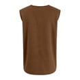 thumbnail image 4 of Zimjoy Henley Tank Tops for Men Waffle 3-Button Sleeveless T Shirts Workout Muscle Hippie Tank Tops Summer Beach Brown S, 4 of 5