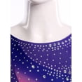 thumbnail image 6 of Aislor Women's Figure Ice Skating Dress Long Sleeve Rhinestones Irregular Mesh Bodysuit Ballet Dance Costume Purple 3XL, 6 of 7