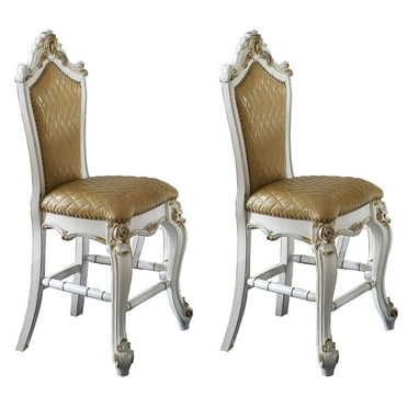 Butterscotch And Antique Pearl Armless Counter Height Chairs (Set-2)