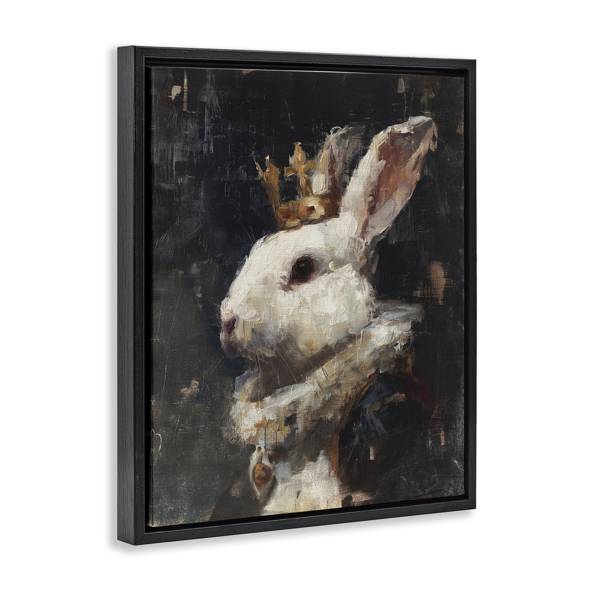 Stupell Industries Regal Monarch Rabbit Black Framed Floater Canvas Wall Art, design by Svetlana Aleynikova