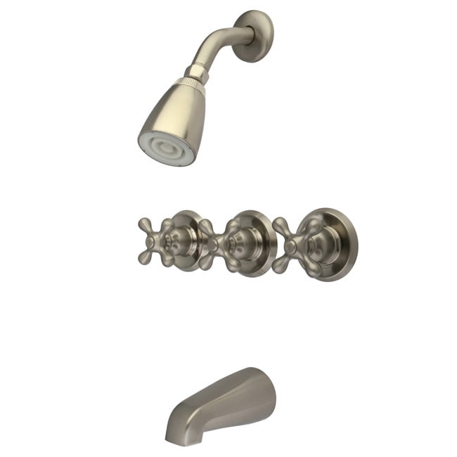 Kingston Brass KB238AX Tub and Shower Faucet, Brushed Nickel