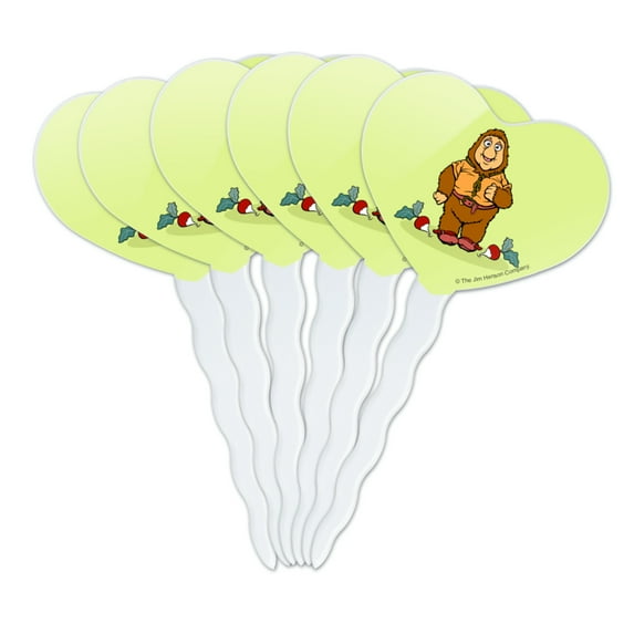 Junior Gorg Fraggle Rock Radish Heart Love Cupcake Picks Toppers Decoration Set of 6