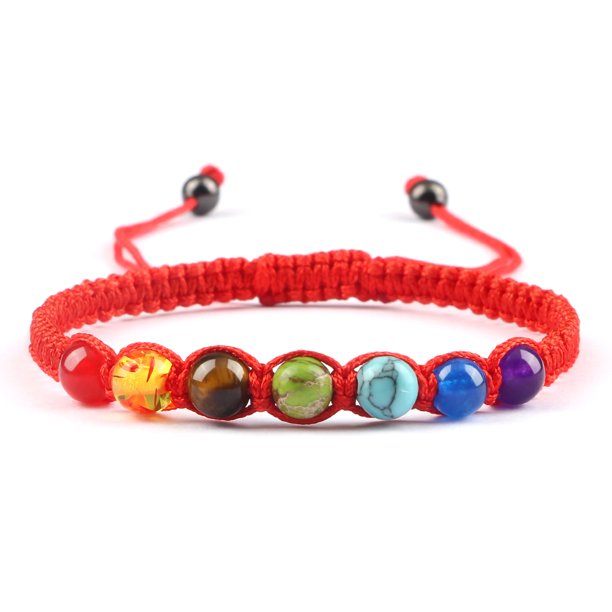 Pulsera de piedra Natural trenzada de 6MM y 7 Chakras, brazaletes curativos Engry de alta calidad, joyería de Yoga para parejas, Pulsera de cadena, regalo para amigo Tan Jianjun unisex
