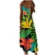 thumbnail image 2 of ICHUANYI Clearance Women Casual V-Neck Sleeveless Bandage Stripe Printing Loose Vest Sling Long Dress(Yellow, S) ICHUANYI WER2023081403947, 2 of 4