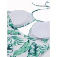 thumbnail image 3 of Lovito Boho Tropical Backless Lace Up Tropical Bikini Sets, 3 of 5