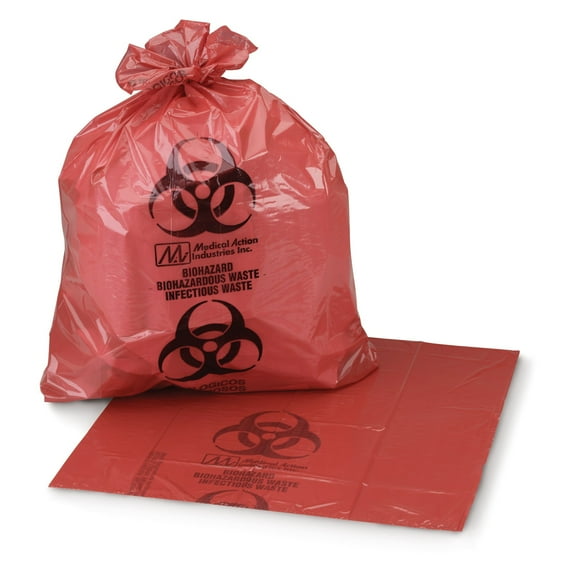 McKesson Infectious Waste Bags, Star-Sealed - 40 to 45 gal, 40 in x 46 in, 150 Ct