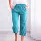 thumbnail image 2 of Pantalones Sueltos Capri para Mujeres Casual Color Elástico Suelto Capris con Bolsillo, Pantalones de Moda de Poliéster Spandex, Lavado a Mano Al Aire Libre, 2 of 8