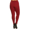 thumbnail image 2 of Buttery Smooth Basic Solid Leggings - Extra Plus Size - 3XL 4XL 5XL Burgundy One Size Plus, 2 of 2