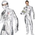 thumbnail image 1 of Metallic Silver Spaceman Costume Jumpsuit Astronaut NASA Apollo Adult Mens MD-LG, 1 of 1