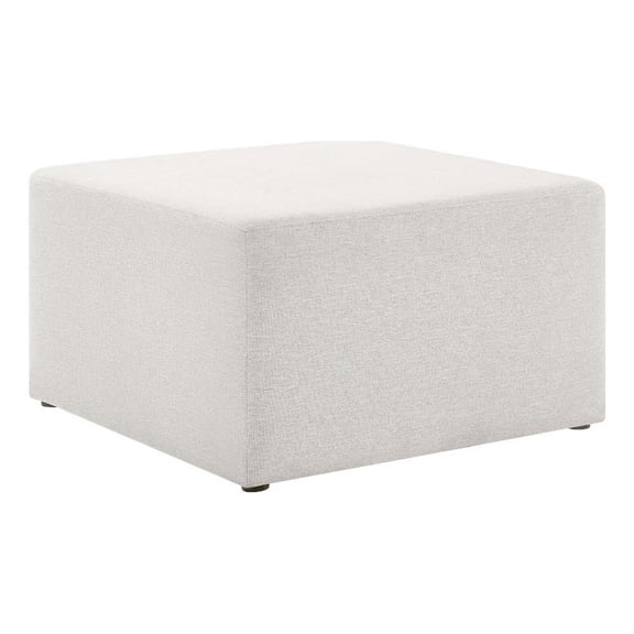Pemberly Row Large 28" Square Woven Heathered Fabric Upholstered Ottoman