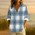 thumbnail image 2 of Ashirexll Winter Tops for Long Sleeve Shirts for Casual Printed Lapel Button Down Fashion Blouse Loose Fitting T-Shirt, 2 of 5