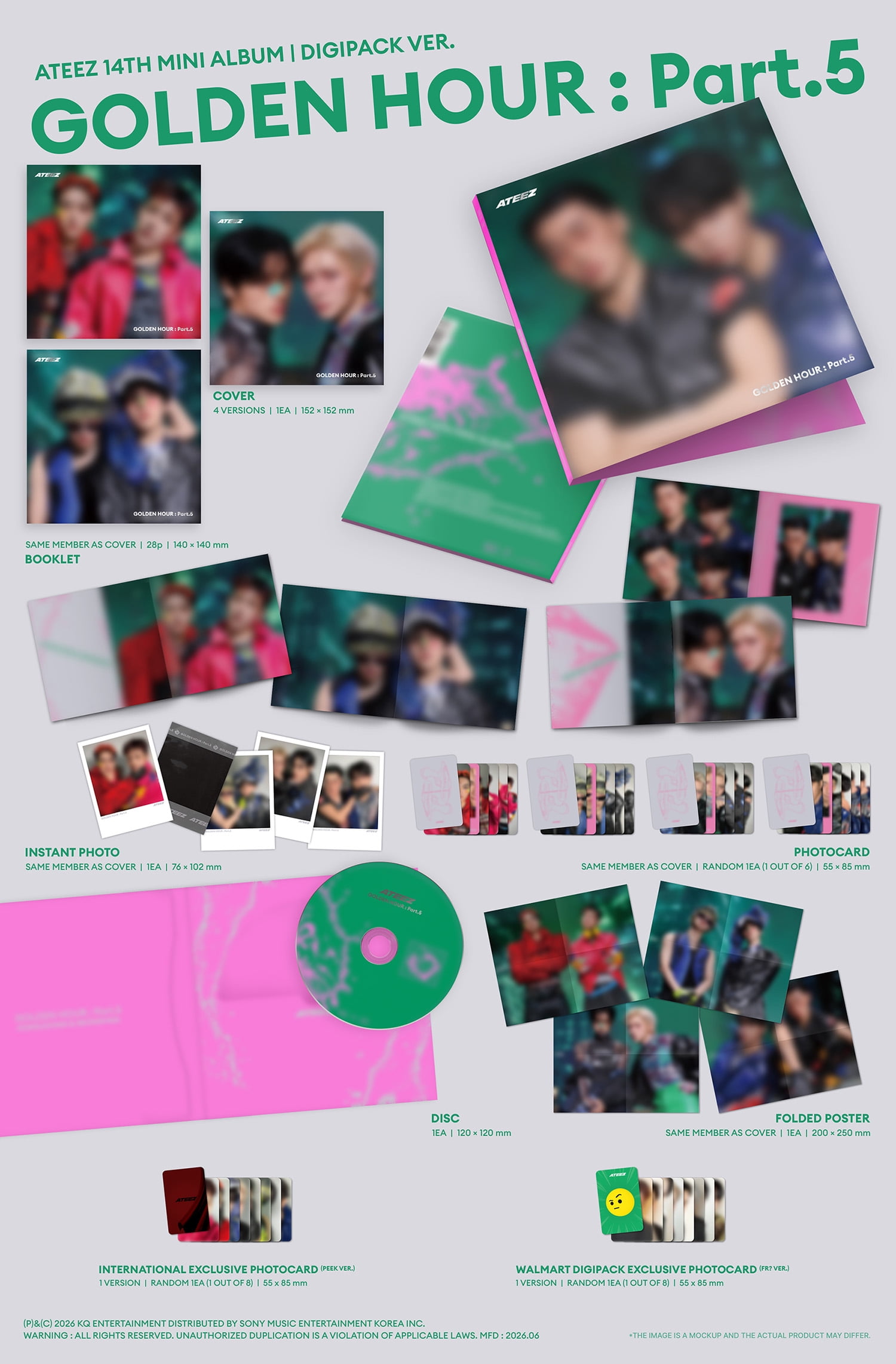 ATEEZ - GOLDEN HOUR : Part.5 (DIGIPACK UNIT VER.) (Walmart Exclusive) - CD