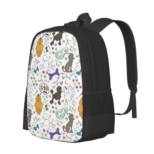 Balery Colorful Poodle Dog Mochila para hombre y mujer - Tela Oxford 600D resistente - Gran capacidad, resistente al agua, ideal para la escuela, viajes y senderismo