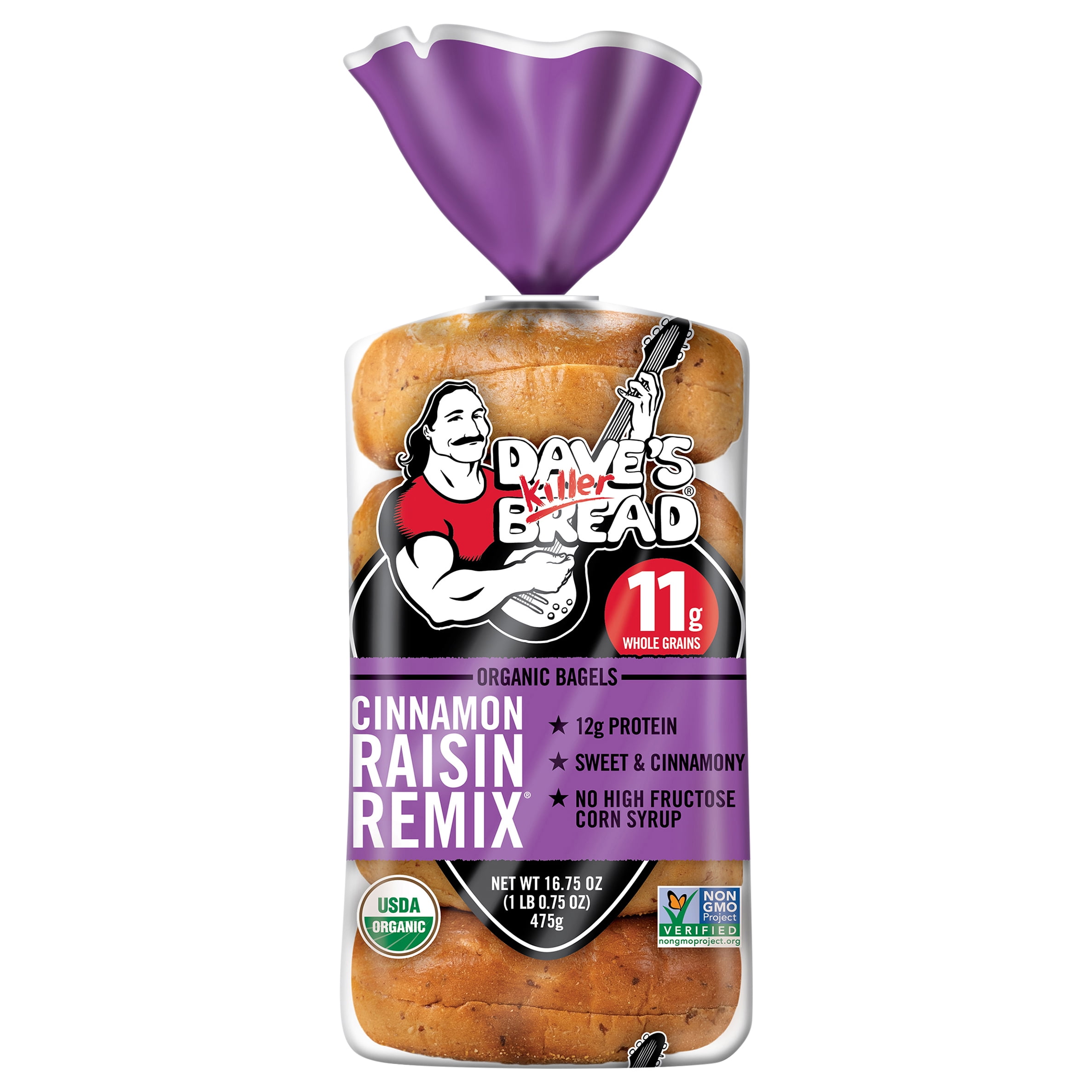 Dave's Killer Bread Cinnamon Raisin Remix Organic Bagels, 16.75 oz, 5 Ct