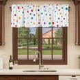 thumbnail image 6 of Colorful Polka Dot Curtain Valances for Windows, Kitchen Valance Window Treatments Panel 2 Pack, Rainbow Point Vibrant Rod Pocket Short Curtains for Bathroom Bedroom 42 x 18 Inch, 6 of 8