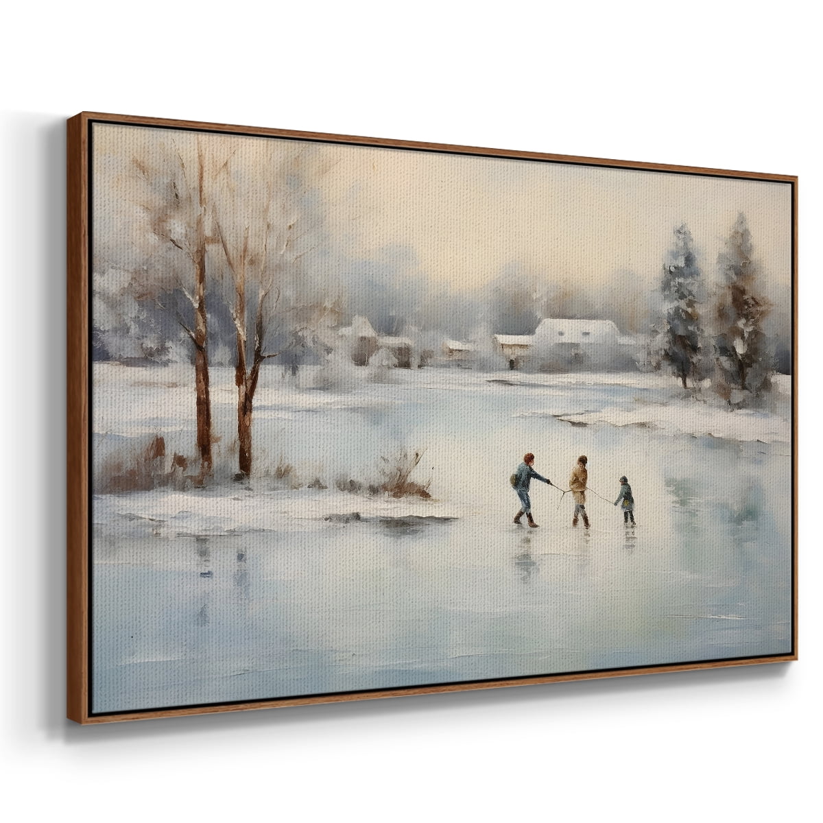Vintage Landscape-CCXXI By Wexford Home Framed in Walnut Wood Gallery Wrapped Canvas 17 in. x 25 in.