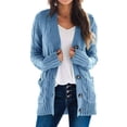 thumbnail image 1 of Pull Hiver Cardigan Manches Longues Boutonnage Ouvert sur le devant avec Poche, 1 of 7