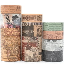 YUBX Vintage Washi Tape Set 10 Rolls Wide Decorative Antique Map Stamp Masking Tapes