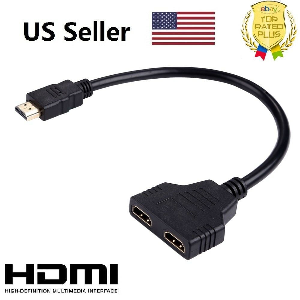 1 In 2 Out HDMI Male to Female Splitter Verteiler Kabel Konverter Adapter 1080P 