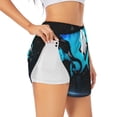 thumbnail image 3 of Lsque Geometry Dash Printed Women's Running Shorts with Liner Pockets,Elastic Quick Dry Workout Athletic Gym Yoga Shorts,Womens High Waist Shorts-Small, 3 of 9