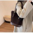 thumbnail image 3 of HLSOHJP Trendy Suede Crescent Shoulder Bag Women Bucket Satchels Crossbody Purse Retro Top-handle Travel Tote Handbag, 3 of 7
