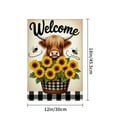 thumbnail image 4 of AMHNF Linen Garden Flag with Highland Cow and Sunflowers for Spring Summer Home Outdoor Garden Yard Door Decor 12x18 inch, 4 of 5
