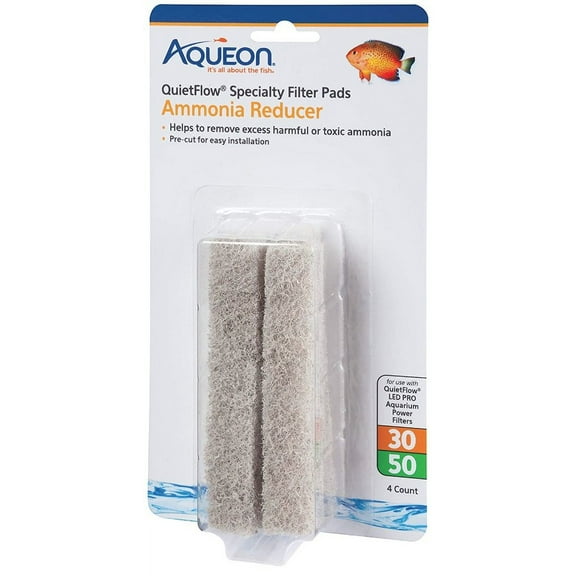 Aqueon Ammonia Reducer for QuietFlow LED Pro Power Filter 30/50 [Aquarium Filter Pads, Aquarium Supplies] 24 count (6 x 4 ct)
