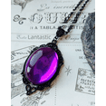 thumbnail image 4 of Vintage Stardust Gothic acrylic necklace embossed crystal pendant Satan demon Halloween magic jewelry-Purple, 4 of 6