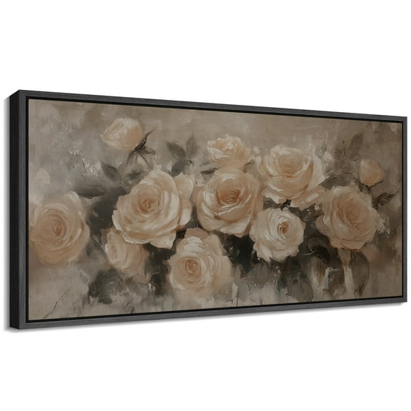 Large Framed Canvas Print Abstract Modern Wall Art Decorative Ready to Hang Painting for Living room Bedroom - 60"x30" Black Frame