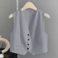 thumbnail image 6 of ZenCart Women's Vest Top Sleeveless Suit Vest Single Breasted V-neck Waistcoat Dressy Casual Vest Jacket for Spring Summer, 6 of 7