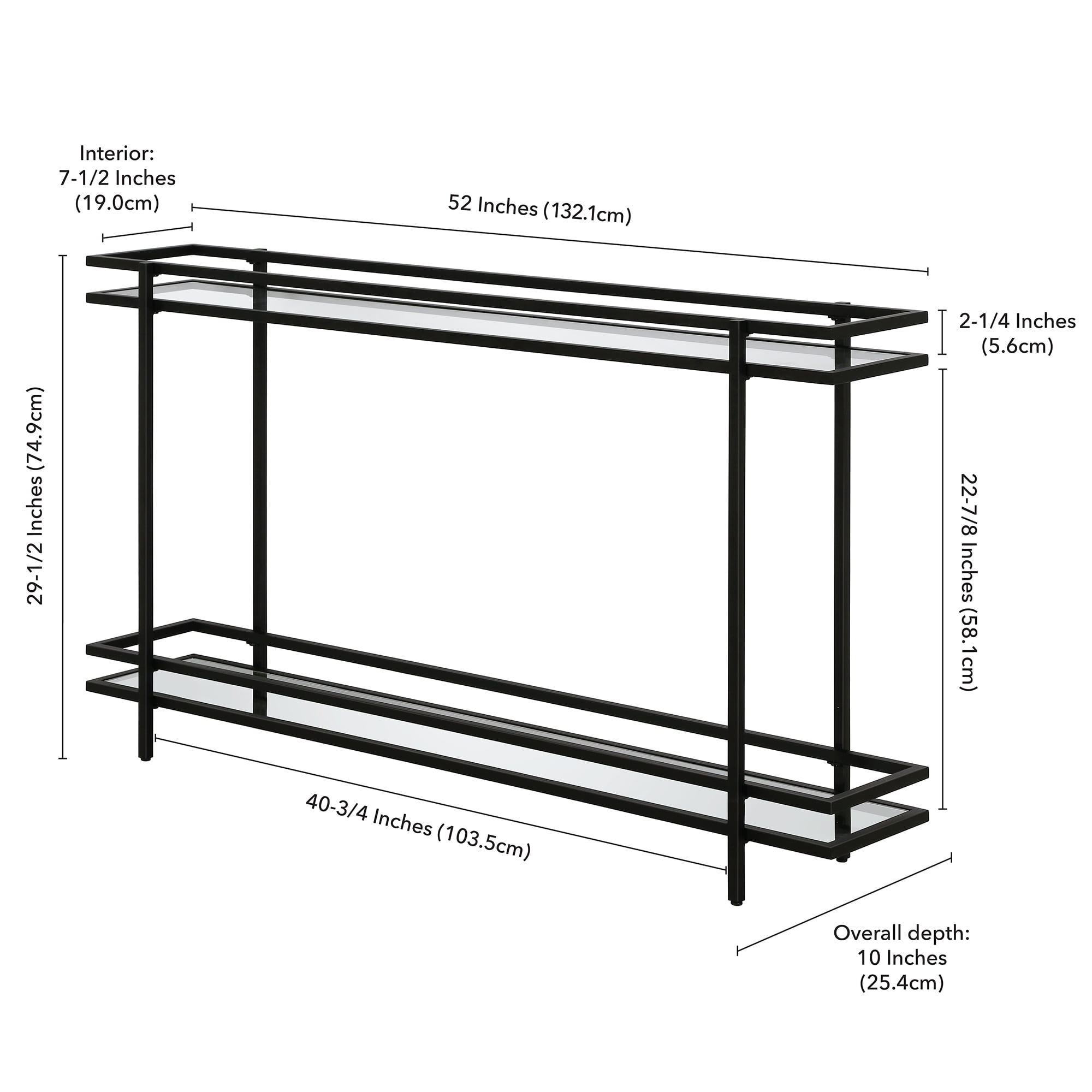 Evelyn&Zoe Robillard 52" Wide Rectangular Console Table, Blackened Bronze