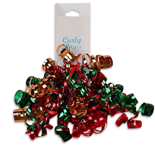 Curly Bows In Christmas Red And Green Quantity 24 Width 5 By