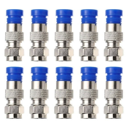 

NUOLUX 10pcs F Type Connector Coax Coaxial Compression Fitting Compression Connectors