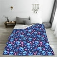 thumbnail image 5 of Salouo Blue Skull Flower Print Bed Blankets,Flannel Blanket Comfortable Air Conditioning Blanket Lightweight Blanket for Sofa Bed Travel & Couch -40"x30", 5 of 8