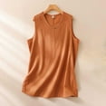 thumbnail image 3 of Mittory Womens Cotton Linen Sleeveless Tunic Tops Summer Crewneck Casual Tank Tops Split Side Vintage Loose Fit Tanks Vests, 3 of 8