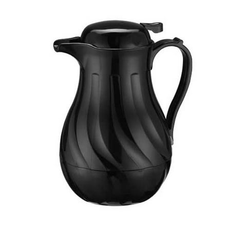 - Winco Push Button Insulated Beverage Server with Swirl Design, 20-Ounce, Black