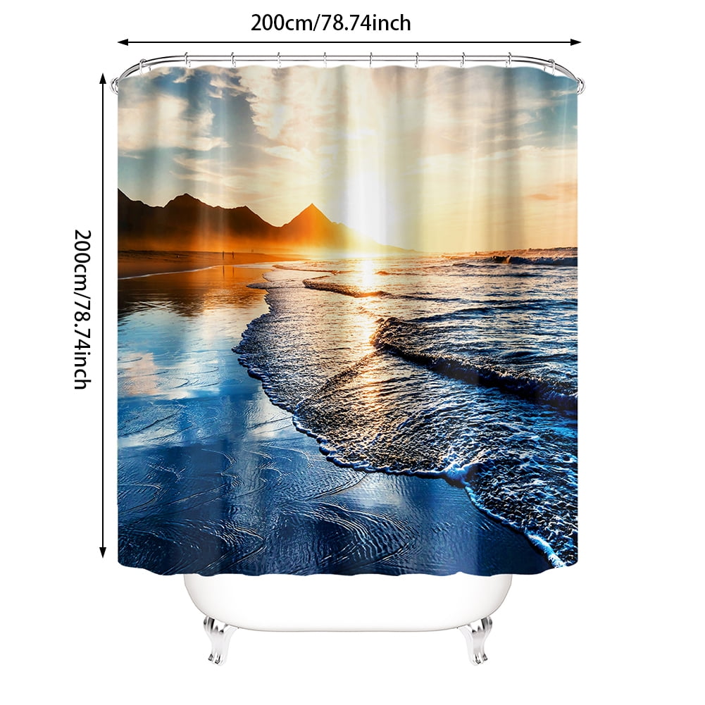 Polyester Scenery w/ Hook Home Shower Curtain Natural Landscape Bathroom Decor 