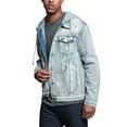 thumbnail image 3 of Victorious Men's Detachable Hood Layered Look Distressed Denim Jacket DK135 - ICE - Medium, 3 of 7