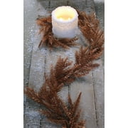 Angle View: Pack of 4 Rustic Earth Wispy Natural Copper Fir Pine Harvest Garland 6' -Unlit