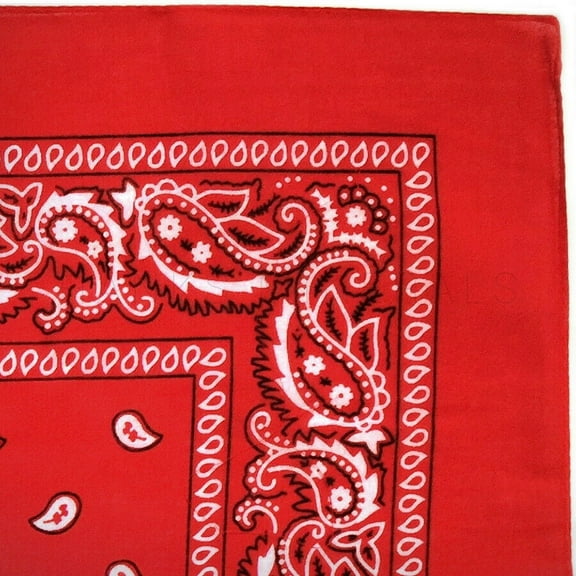 3-Pack Red Bandana 100% Cotton Paisley Print Double-Sided Scarf Head Neck Face Mask