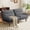 Warm Grey, variant on Amada 66 inch Convertible Corduroy Futon Sofa Bed, Black