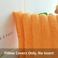 thumbnail image 2 of Sanmadrola Throw Pillow Covers 18x18 inch Pack of 2 Faux Fur Plush Decorative Throw Pillow Covers Couch Cushion Case Soft Pillow with Velvet Back for Sofa, Bed, Living Room, Orange, 2 of 7