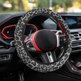 thumbnail image 7 of Renewold Car Steering Wheel Cover Universal 15 Inch Anti-Slip Boho Floral Auto Steering Wheel Protector Car Accessories for Women Men, Leopard Print Black Grey, 7 of 7