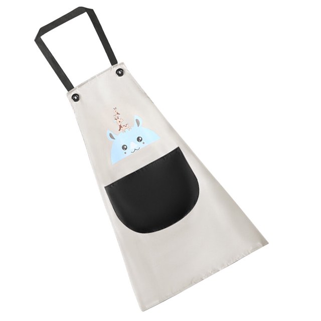 Injueey Delantal ajustable, 1 unidad, estampado, sin mangas, de PVC, resistente al agua y al aceite, delantal de abrasión, monos de Herramientas y accesorios para hornear Gewöhnliches Grau und Schwarz