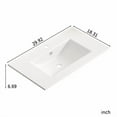 thumbnail image 3 of 30 inch Bathroom Vessel Sink, Ceramic Bathroom Vanity Sink Top with Overflow, Convenient for Storing Personal Items - Glossy White, 3 of 7